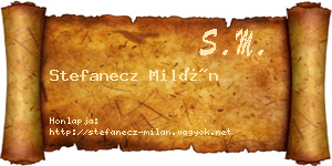 Stefanecz Milán névjegykártya
