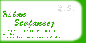 milan stefanecz business card